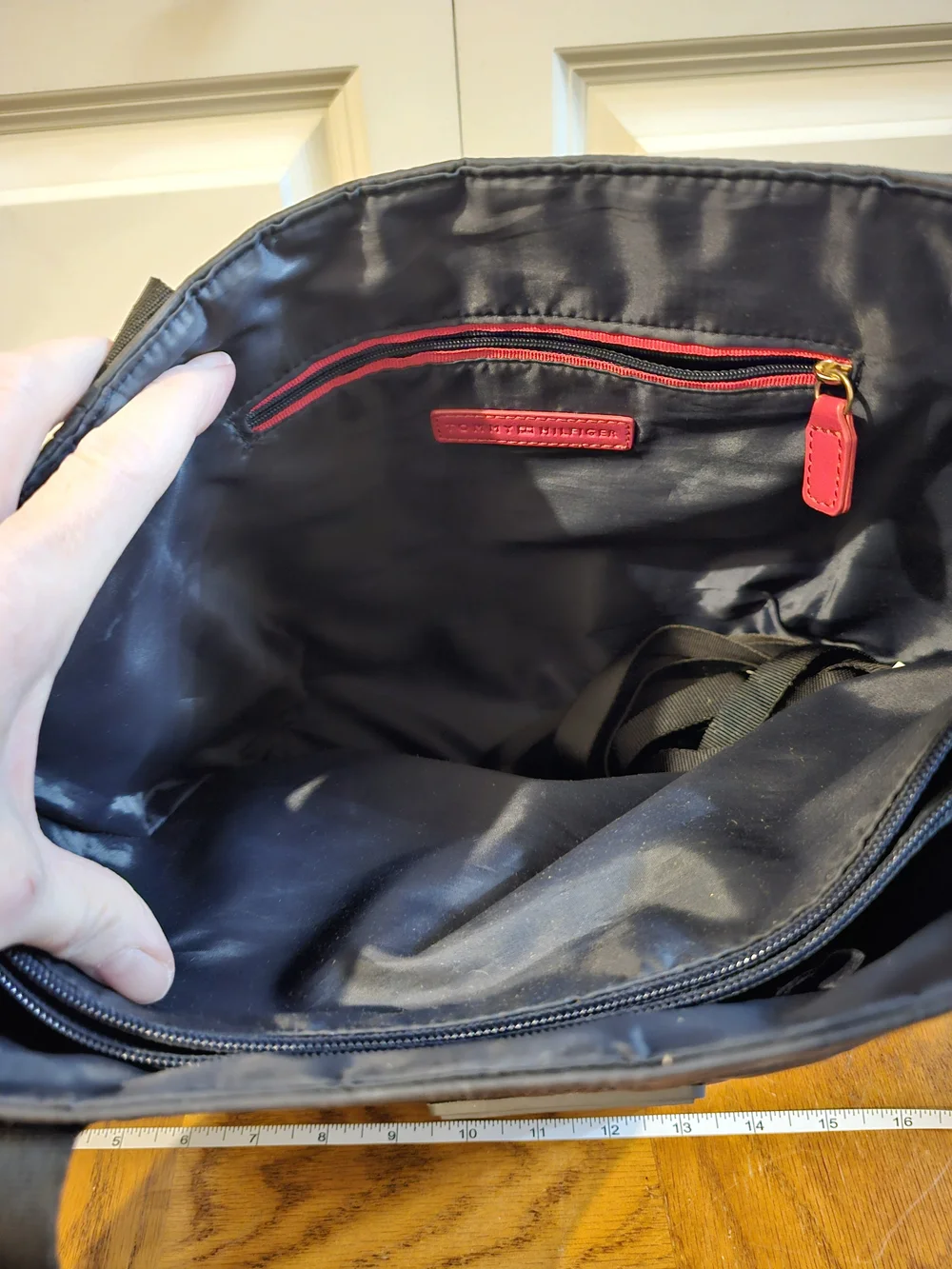 Tommy Hilfiger Black Quilted Tote Bag
